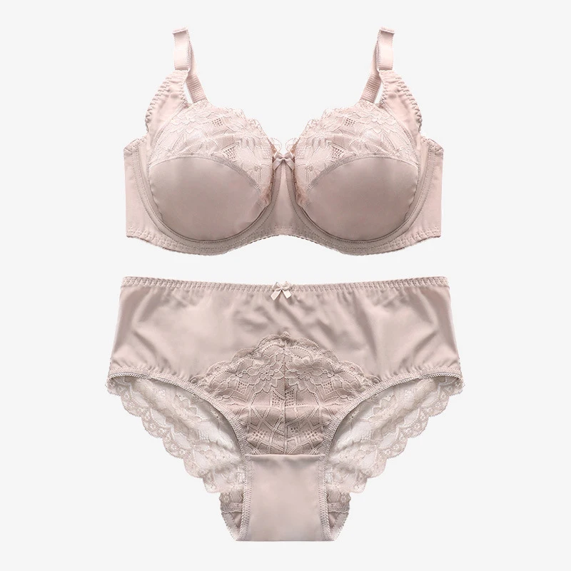 Wholesale  Hot bra & brief sets plus size D cup lovely girl lace fancy fat women lingerie bra set plus size bra and panty set