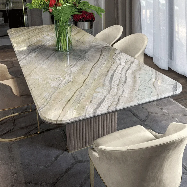 Kitchen & dining room table nordic luxury marble metal tables high end restaurant furniture metal table frames