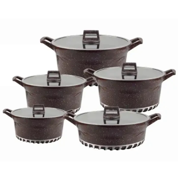 UCCLIFE high quality kitchen cookware set non-stick ARC design Die Cast Aluminium 10 Pcs Casserole Set