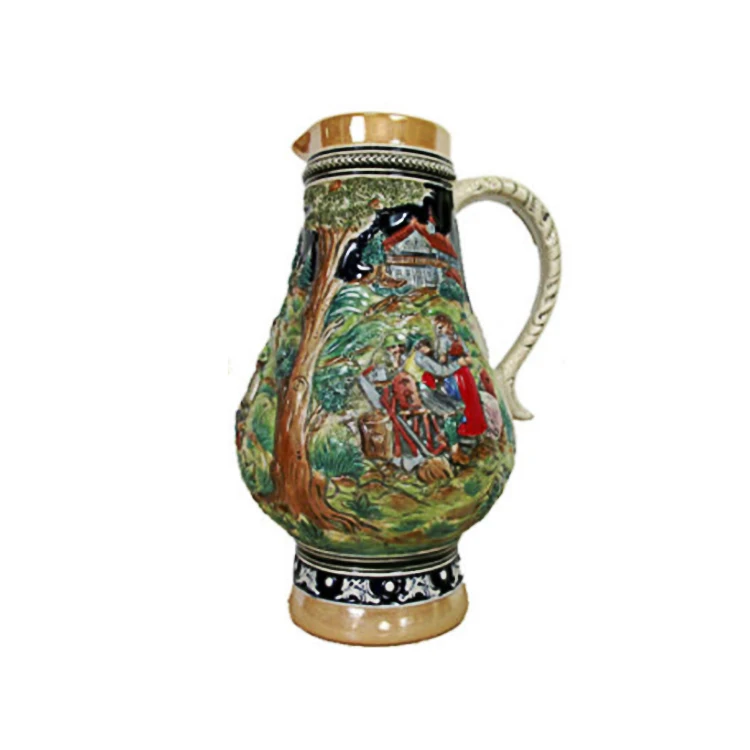 Decorative custom ceramic german beer mug stein for wholesale