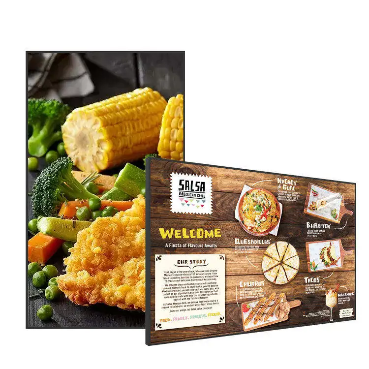 Restaurant Digital Menu Tv Screen Ultra Bright Window Display Hang Custom Display Screen Indoor Lcd Display Module Screen