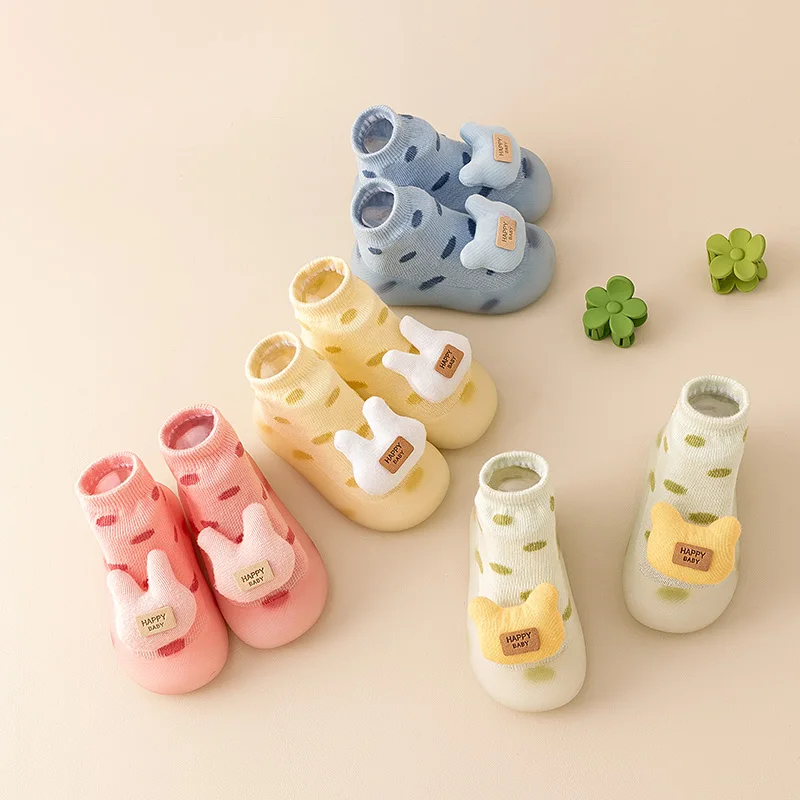 Spring 3D Doll Toddler Sock Shoes Baby Boys Girls Anti-slip Rubber Sole First Walker Kids Cartoon Animals Slip-on Casual Shoes