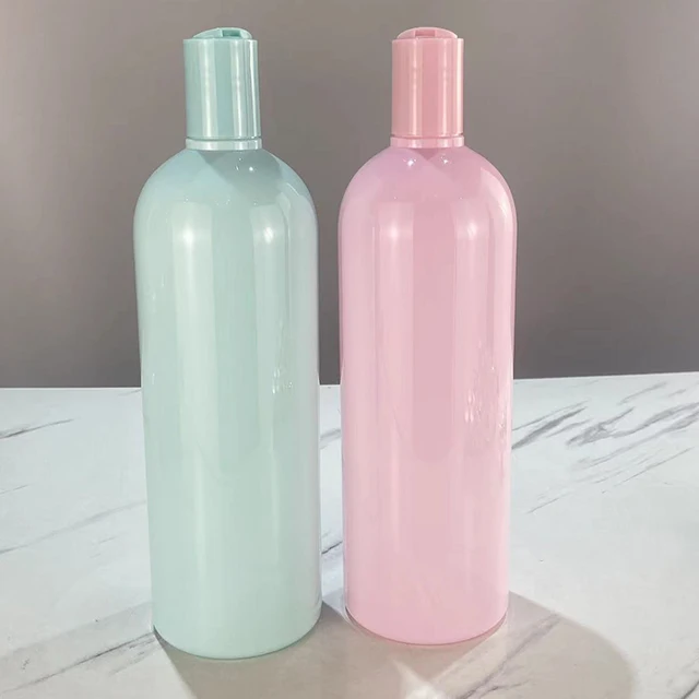 Hengjian hot sale wholesale 1000 ml 1L 1 Liter luxury cosmetic packaging green pink shampoo plastic bottle with plastic cap