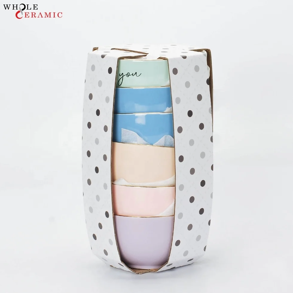 Wholesale Eco Friendly Colorful Ceramic Noodle Bowl Stoneware Rice Serving Bowl Without Handle