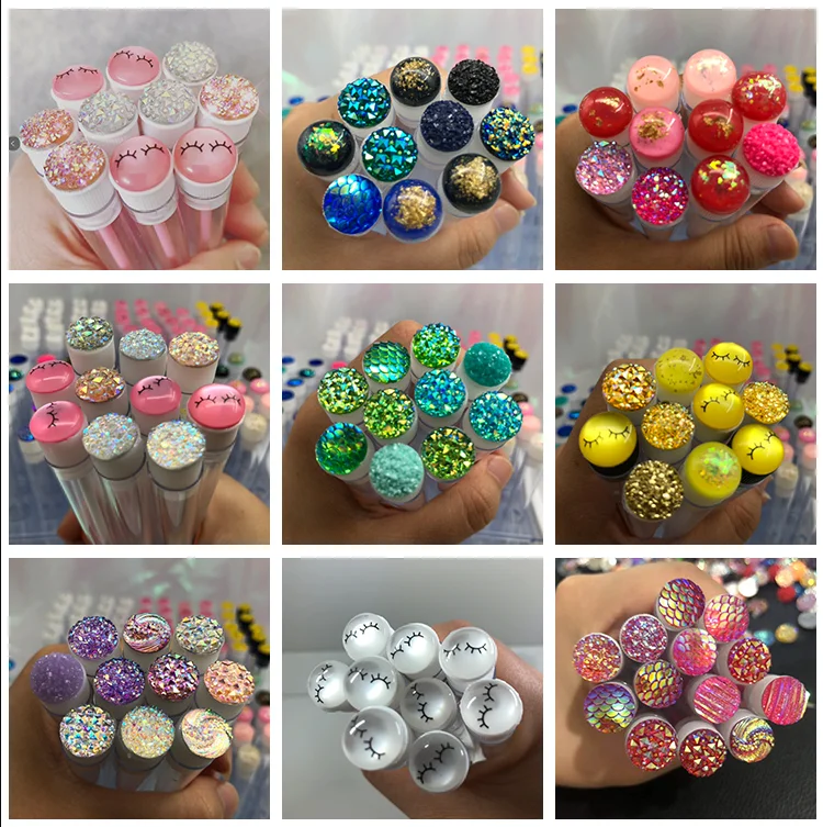 Empty Spoolie Tube Lash Brush Tube Crystal Independent Tube Brushes Private label Diamond Eyelashes Lashes Mascara Brush