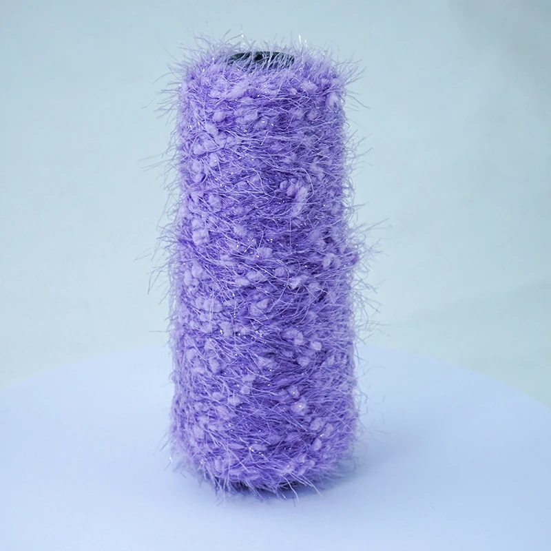 Yarns Wholesale Hand Knitting DIY Fancy Yarn Shining Pompoms Nylon For Knitting Yarn