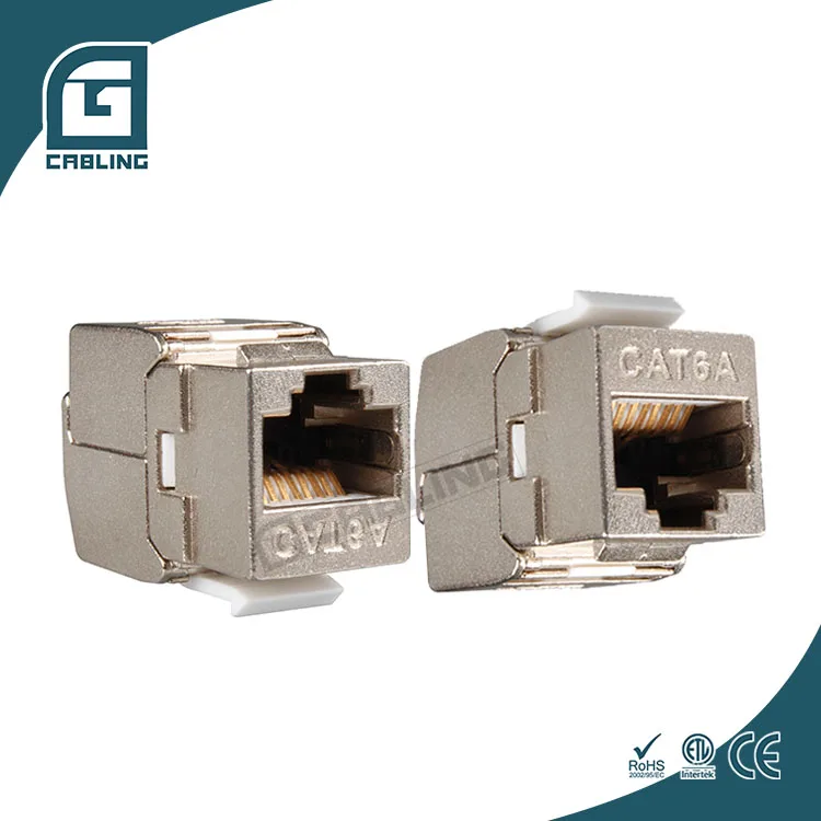 Geteknet shielded  8P8C socket rj 45 keystone 22-26AWG Wire Toolless jack keystone Cat.6a Cat.6 FTP network keystone jacks