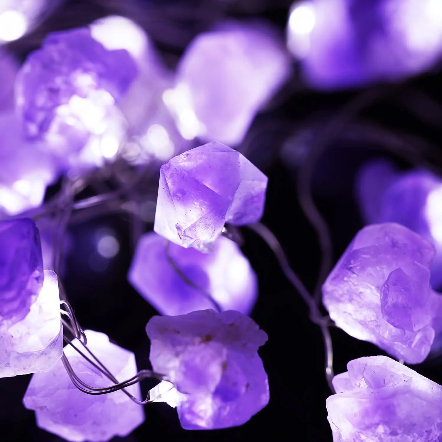 Home Outdoor Decor Waterproof Beautiful Stone Copper Wire String LED Light