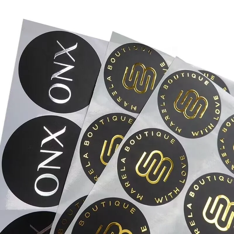 Small MOQ customized gold foil logo round paper labels