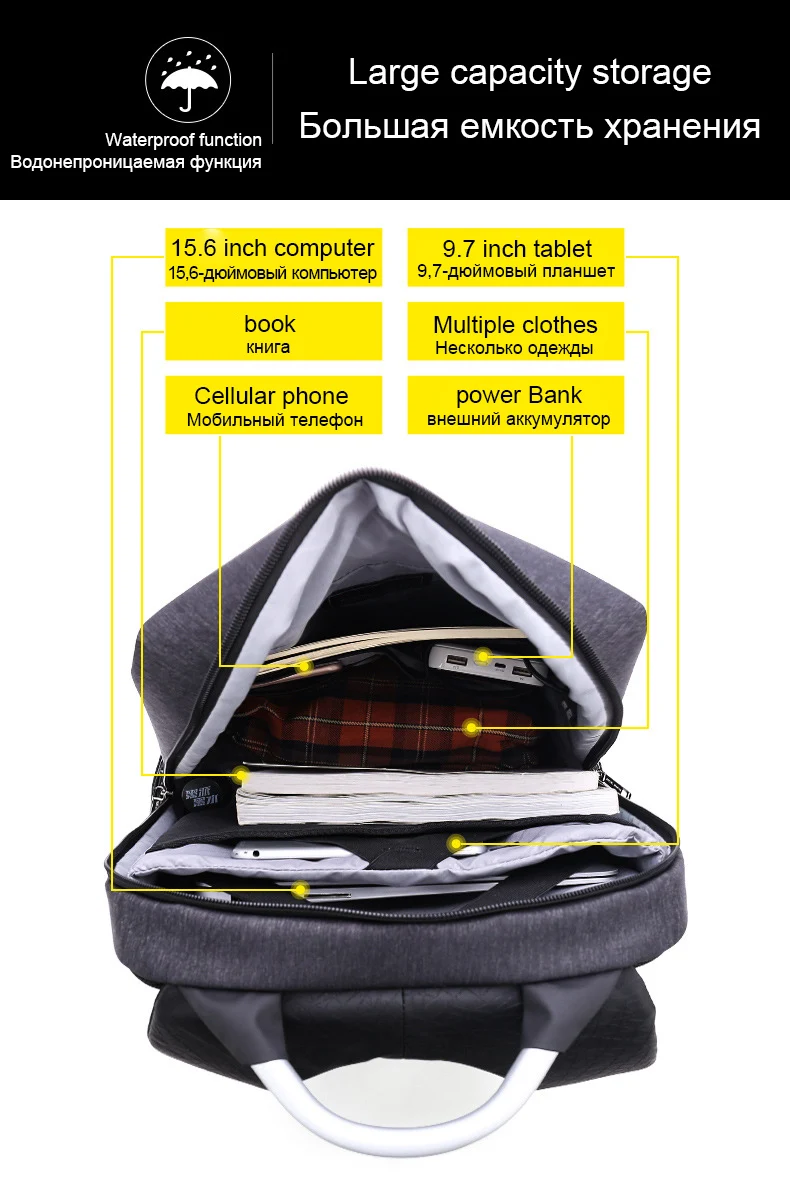 Рюкзак ARCTIC HUNTER мужской с USB-портом для зарядки и защитой от кражи, дизайнерский маленький ранец для школы и колледжа, маленькая дорожная сумка, 2020