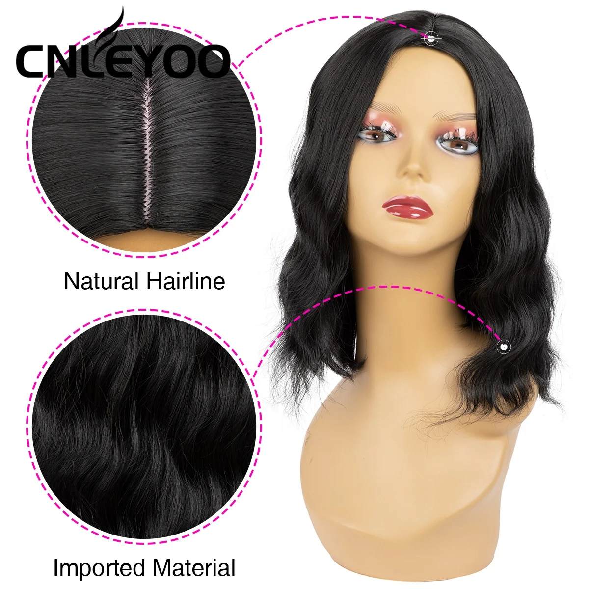 Factory 10 inch New Curly Wig For Beauty Synthetic Short Water Wave Wig for Girl Easy Wig