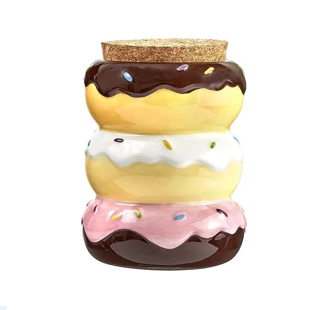 Handmade 200ml Ceramic Stash Jar donut Christmas Pineapple Shape Storage for Smoking herb Spice tea