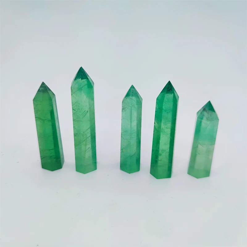 
High Quality Green Fluorite Specimen Quartz Wand Crystal Point 