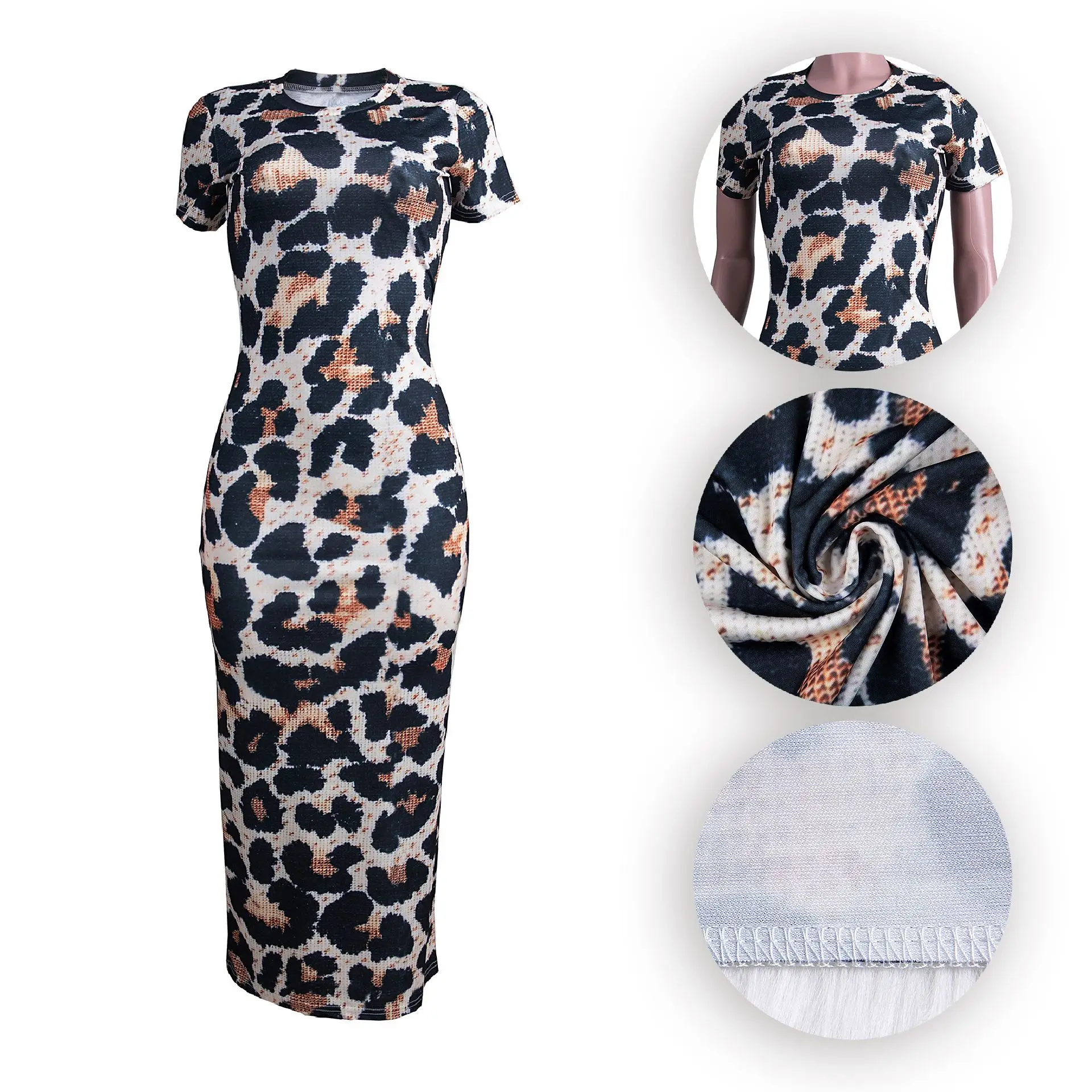 Custom Image Personalized Women Bodycon Midi Sheath Dress Print on Demand O-neck Long Sleeve for Teen Girls Drop shipping