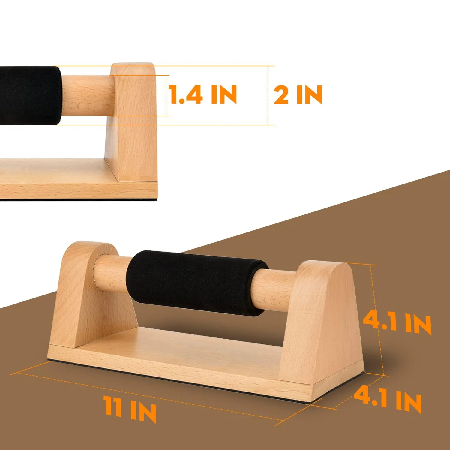 Push Up Handles Calisthenics Equipment for Men and Women Solid Wood Push Up Bar