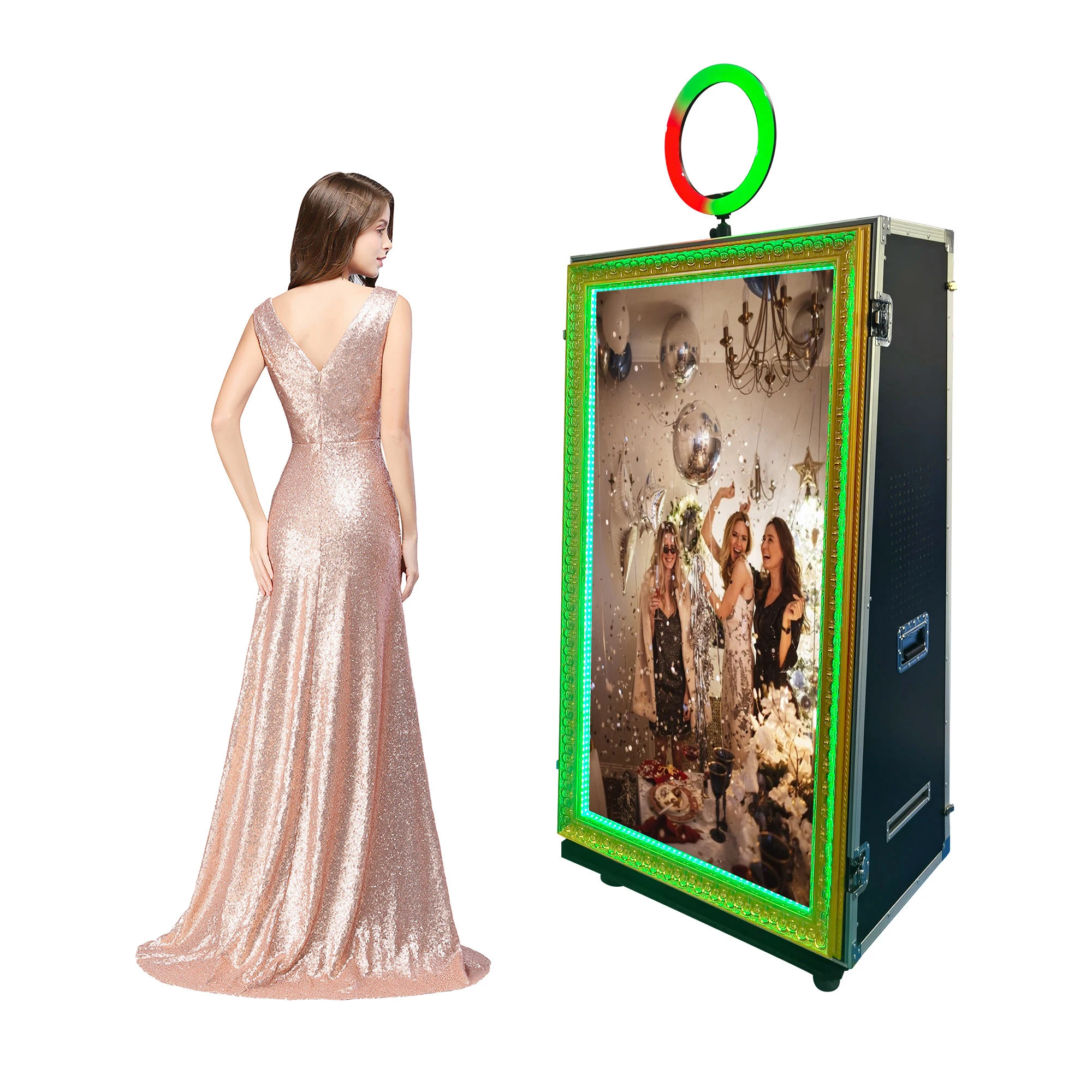 Instant Magic Mirror Photo Booth Machine Interactive Party Selfie with SLR Compatible Camera Printer Software