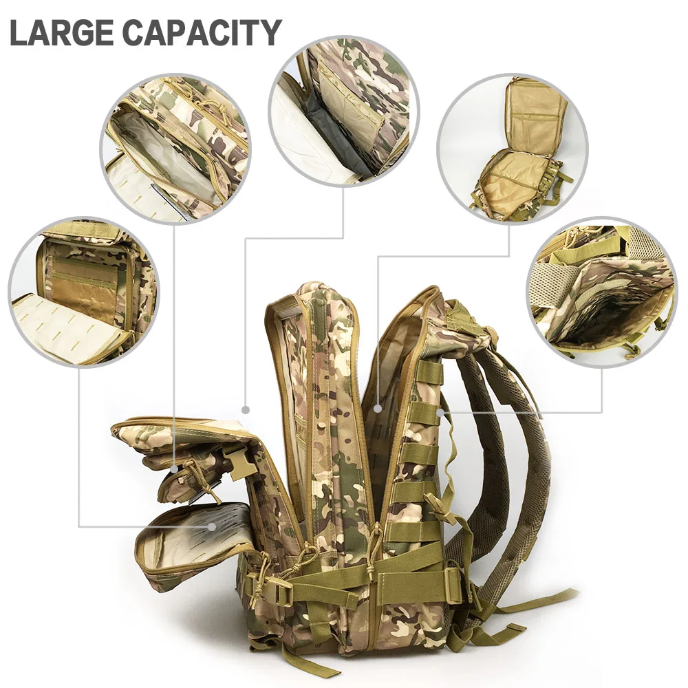 Multicam Camouflage Digital Molle Back Pack 600D 45L Tactical Backpack 3 Day Bug Out Bag Survival Rucksack tactical backpack