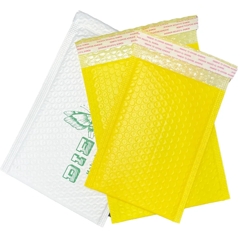 Yellow shipping mailing bag for clothes design envelope packaging express bag packaging custom logo printed bubble mailer
