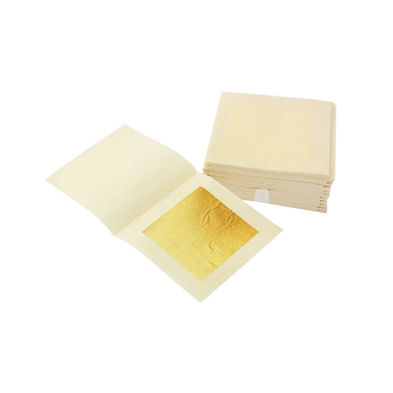 4.33*4.33cm 99.9% 24k Pure Gold Leaf Sheets Cake Coffee Wine Beef Decoration Skin Care Gold Mask Art Craft Edible Gold Leaf