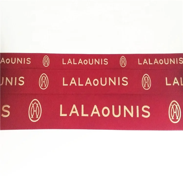 Ribbon custom LOGO bronzing printing floral ribbon cake box flower packaging ribbon and puff printed logo red jewelry gift box