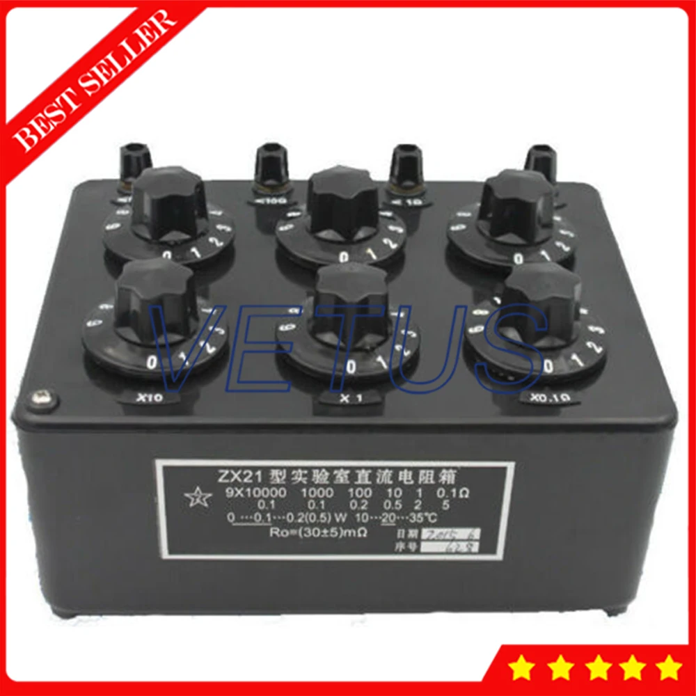 ZX21 DC Resistance Box Six Sets of Switches Adjustable Resistance Box Variable Decade Resistor 0~99.9999 Kilo-ohm
