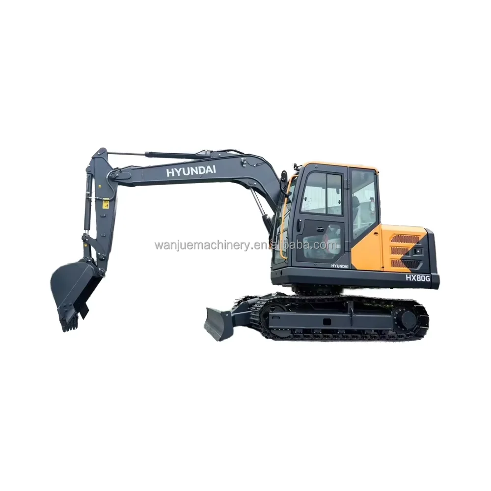 Hyundai HX80pro 8-тонный гусеничный экскаватор низкая цена абсолютно новый мини HX80 с зубчатым насосом двигателя EPA 6/8 тонный рабочий Weig