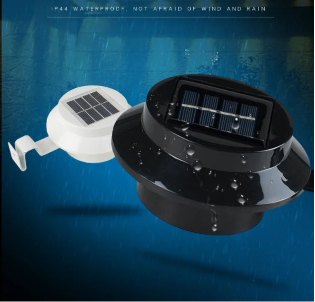 Wholesale Custom 3 Led Circular Sensor Motion Roof Gutter Solar Lights Sensor Solar Light For Wall Path Garden Solar Lamp