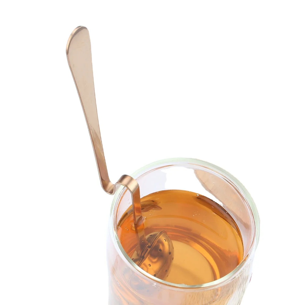 Ergonomic Design Heart Shaped Long Grip mesh metal Spoon loose tea strainer tea infuser