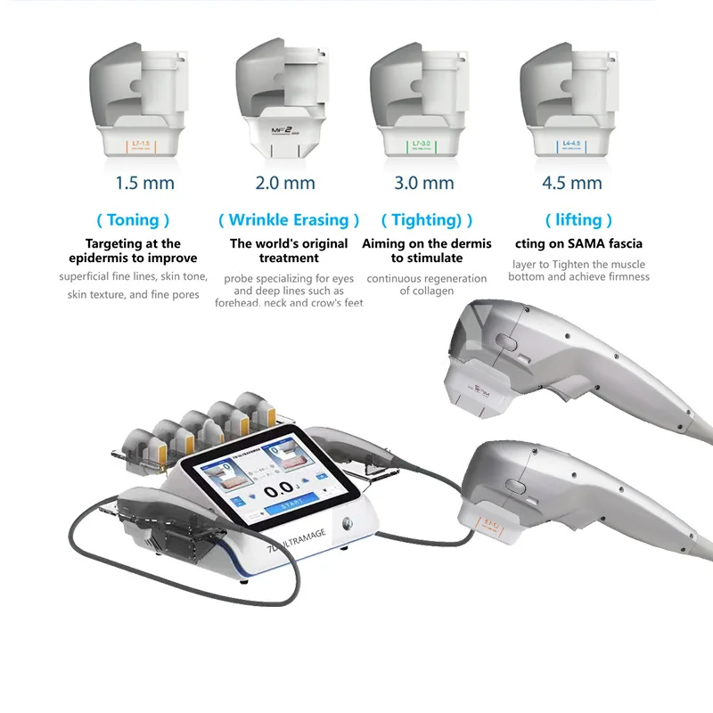 Portable Mini Focused 7d Vsmas slimming Machine Ultra Skin Tighten Body Contouring Anti Aging with 7 cartridges 