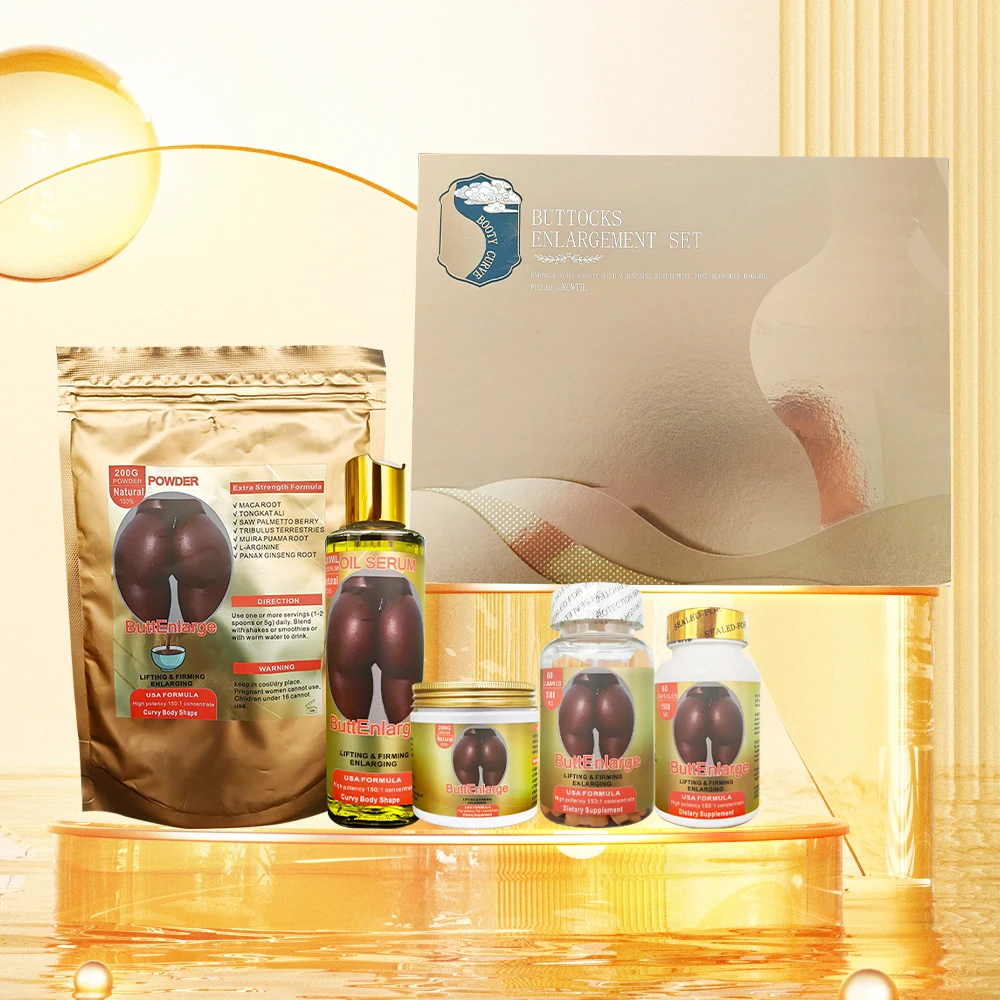 Natural Butt Enlargement Sets Maca Root Lift Hips Up Firming Sex Curvy Butt Gummies Capsule Set Butt Enlarge Five-Piece Sets