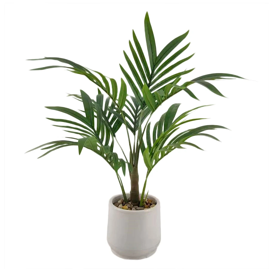 Plant Artificial Palm Leaves Madagascar Palm Bouquet for Dector Green Decoration Natural Tree Color Tree Shape Grass 23*23*24cm