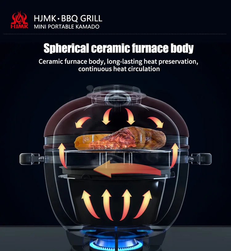 
Jiang su China Wholesale New Portable Bbq Kamado Gas Grill Pizza Oven 13 Inch Ceramic Bbq Grills 