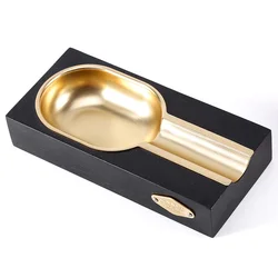 JF-072 copper metal and merbau wood small custom black gold cigar ashtray for personal single slot