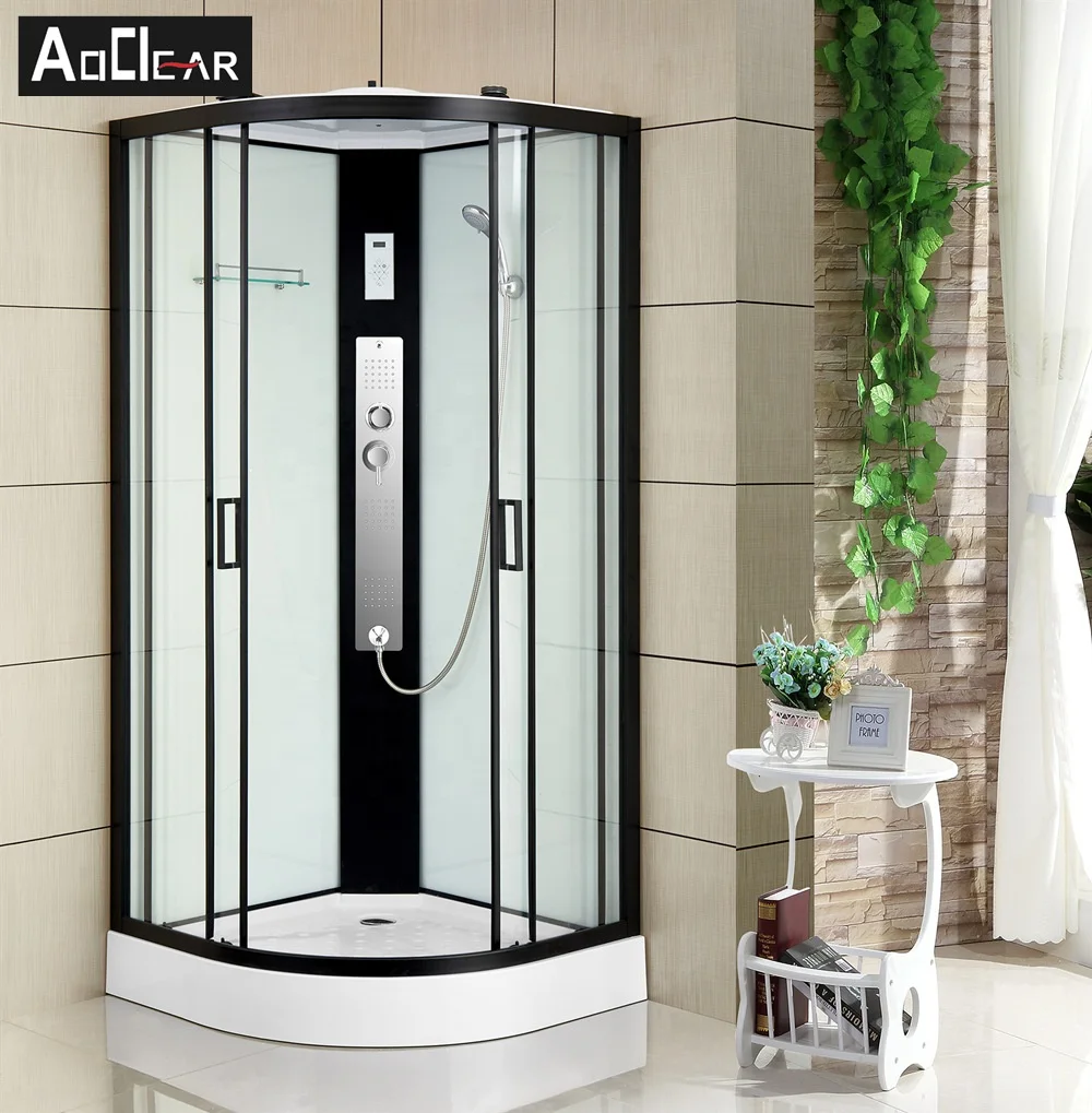 Tempered glass cheap shower enclosures cabins room with tray