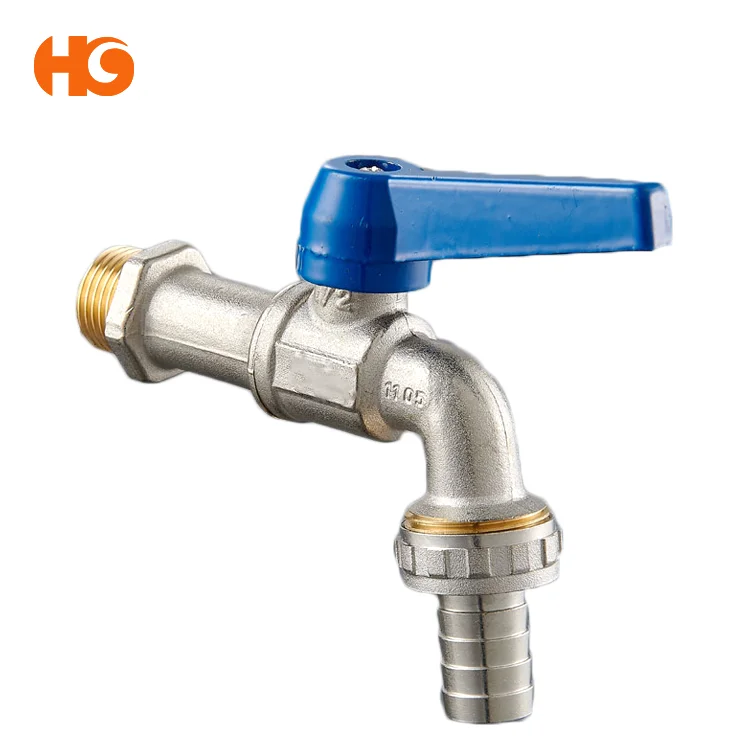 
High quality wall-mounted brass bibcock with lockable rod iron handle from Yuhuan Taizhou 