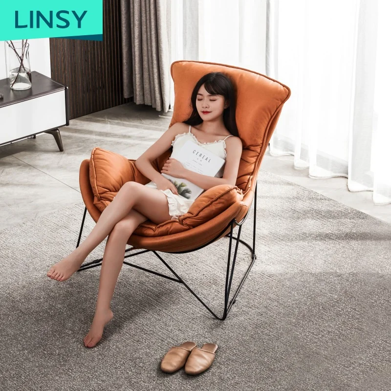 Linsy Theater Room Modern Lazy Sofa Chair Home Furniture Sponge Sofa Nordic Furniture Famous Designers Cafe Chairs LS308XY2
