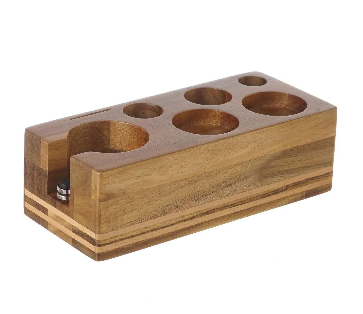 Coffee Tamping Station, Wooden Espresso Tamper Holder Stand Coffee Tool Storage Base Maker Stand for Coffee Machine