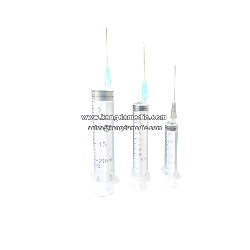 vaccine syringe 1ml 3ml 5ml luer lock  with mounted needle hypodermic 23G x 1 0.60 x 25mm