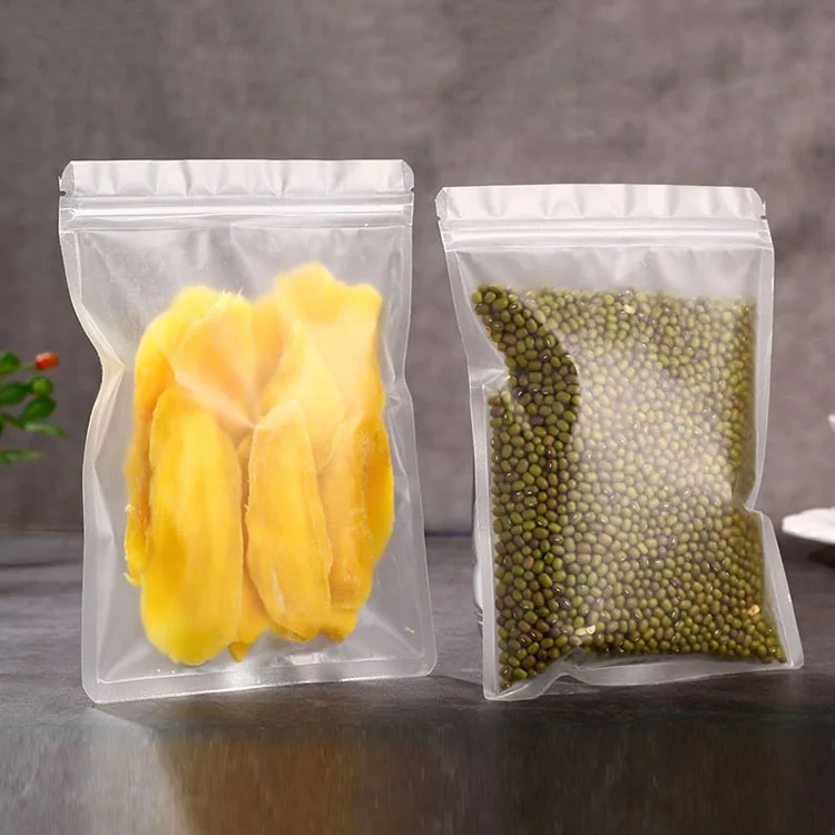 High Quality Food Grade Plastic Clear Zipper Bag For Dried Fruit Snack Packaging