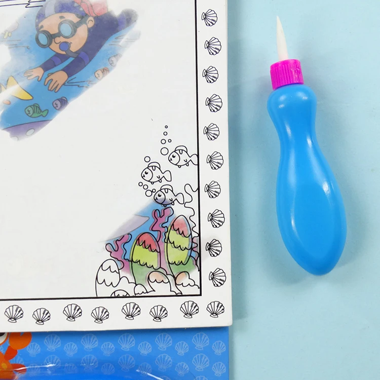 
BSCI Factory Custom Made Kids Water Coloring Book With Spiral Binding, Whales 