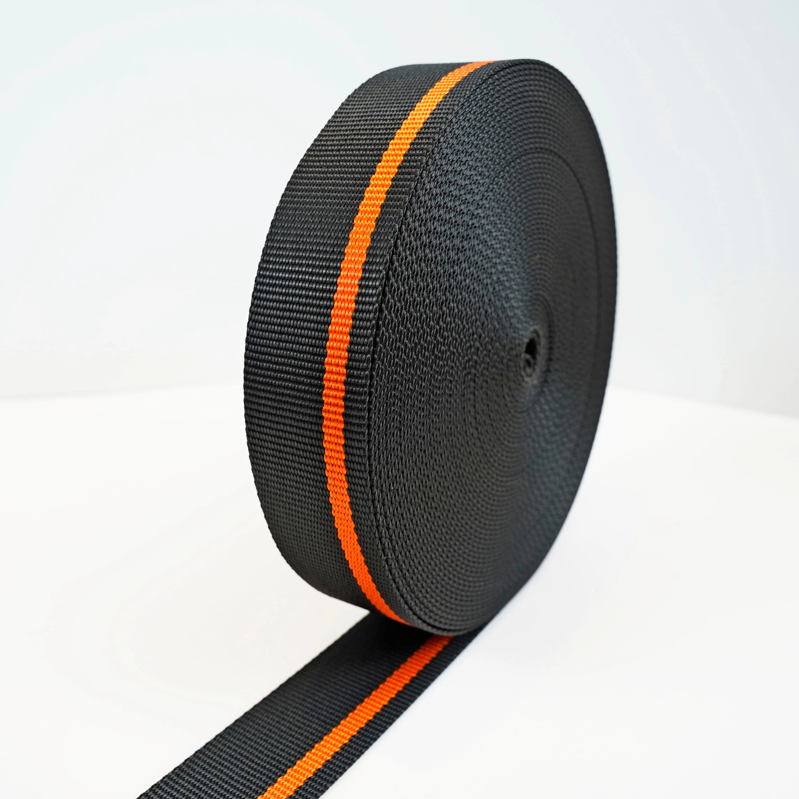 High strength low elongation customizable 2 panels webbing belt for body harness,polyester webbing