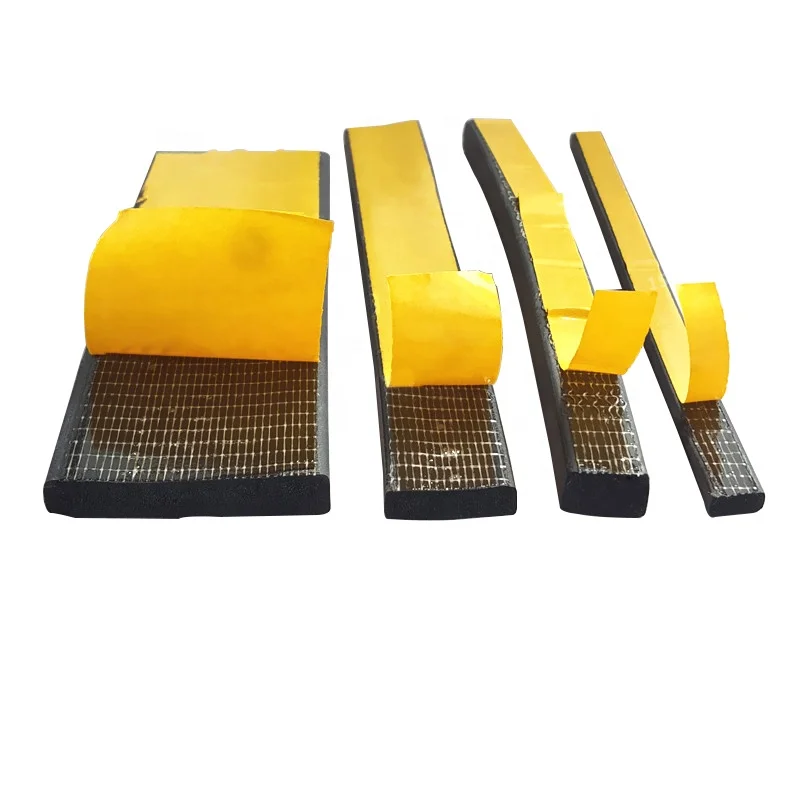 Square shape Adhesive EPDM foam rubber sealing strip for cabinets