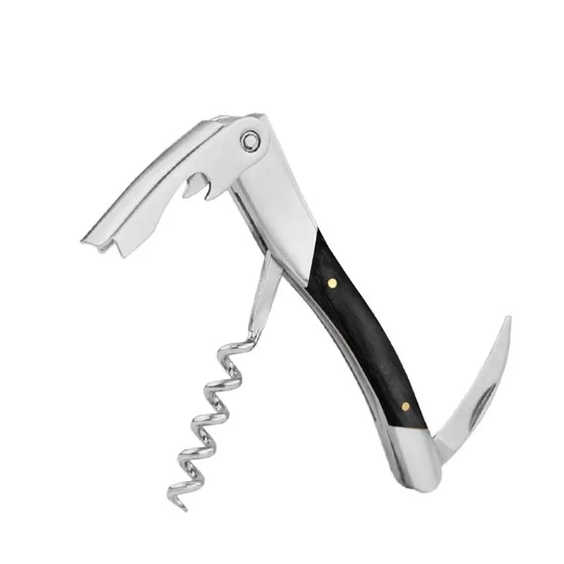 Sinowin Oem Factory Corkscrew For Wine Bottle Opener Stainless Steel Wood Waiters Corkscrew