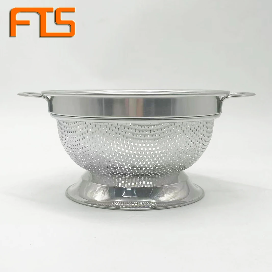 FTS colander and basket strainer for fruit metal chinese metal colander stainless chinese colander