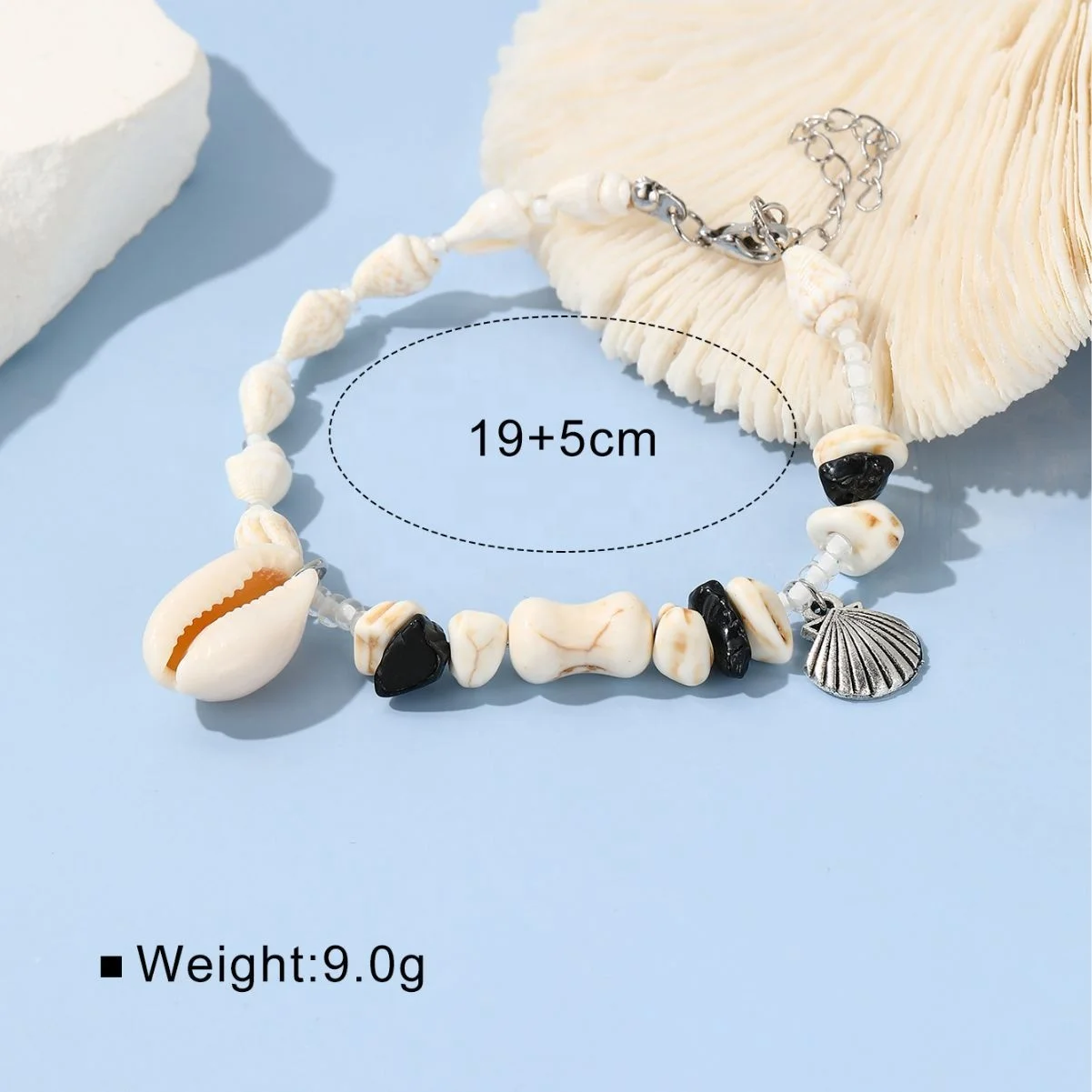 New summer beach shell bracelet Ceramic bone beaded beach bracelet women men