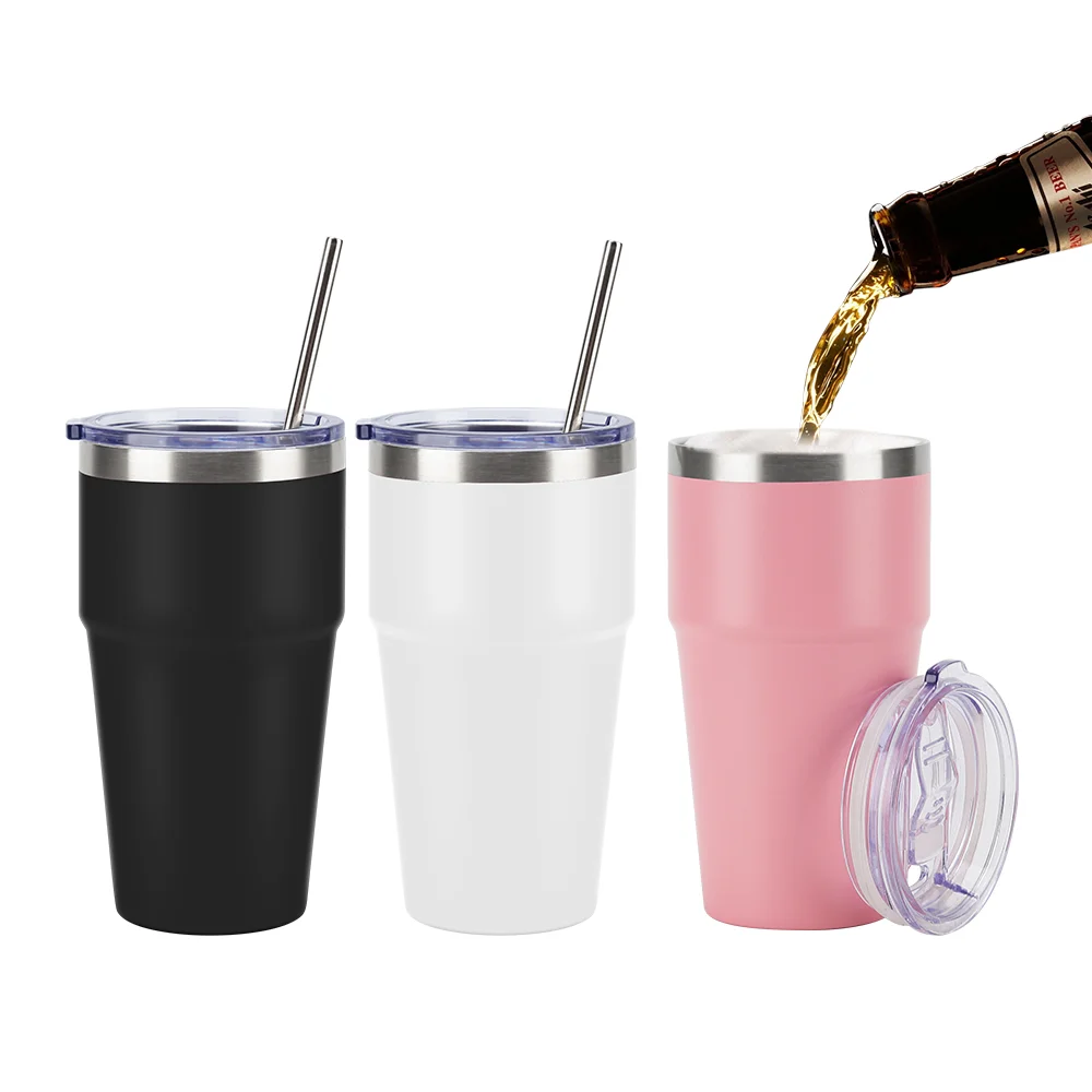 Wholesale 20oz Double Walled Stainless Steel Inusulated Travel Beer Tumbler Cups In Bulk