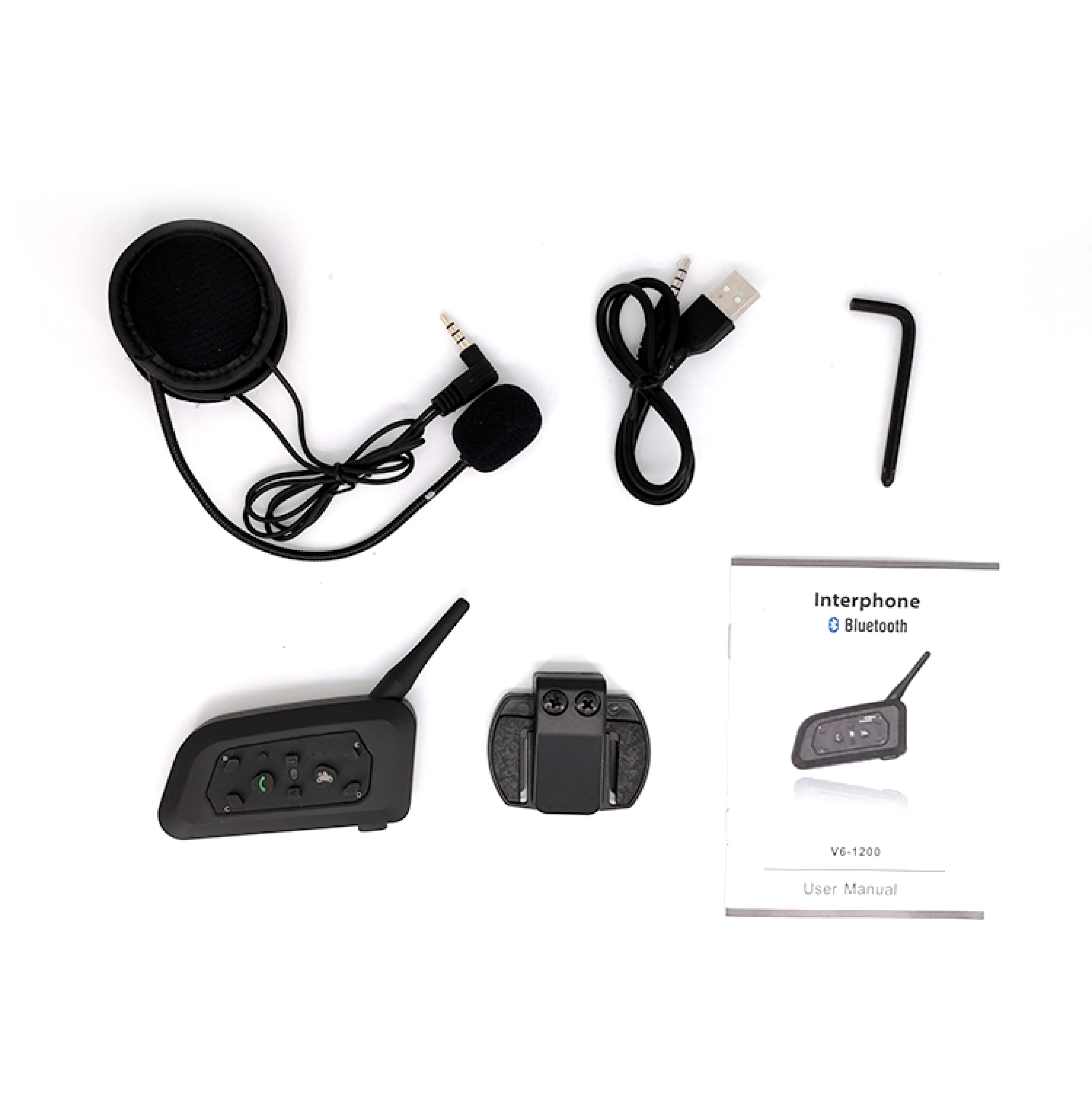 100% Waterproof 6 Riders Helmet Intercom V6-Plus BT5.0 Motorcycle Intercom for Motorcycle Accessories