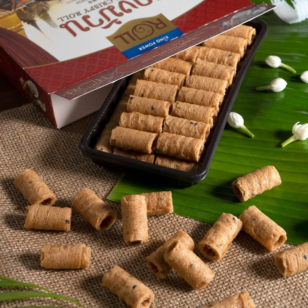 KING POWER ROLL Original - Sweet Coconut Crispy Rolls THAI SNACK FOR EVERYONE TO ENJOY WITH DELICIOUS TASTE