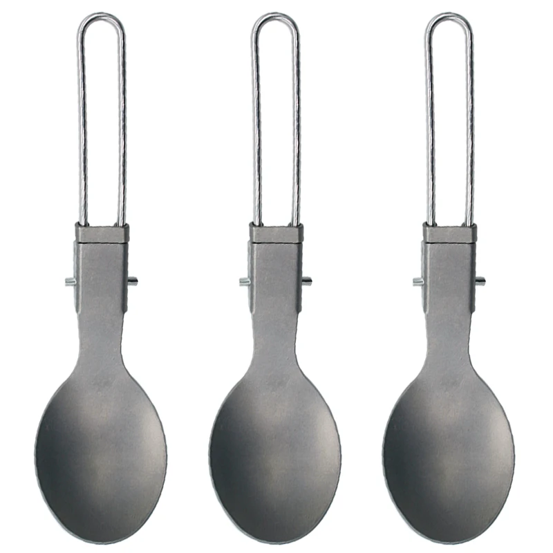 Outdoor EDC Gear Foldable Emergency Earthquake Survival Kit Titanium Spoon for Camping