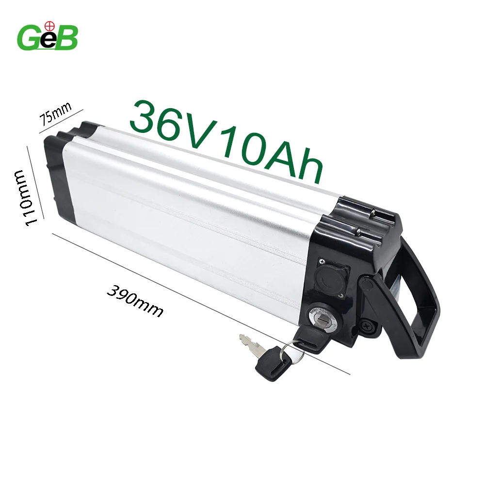 GEB  48V 36V 10Ah factory customized 24V 20Ah 15Ah silver fish electric folding modified mountain bike lithium power battery